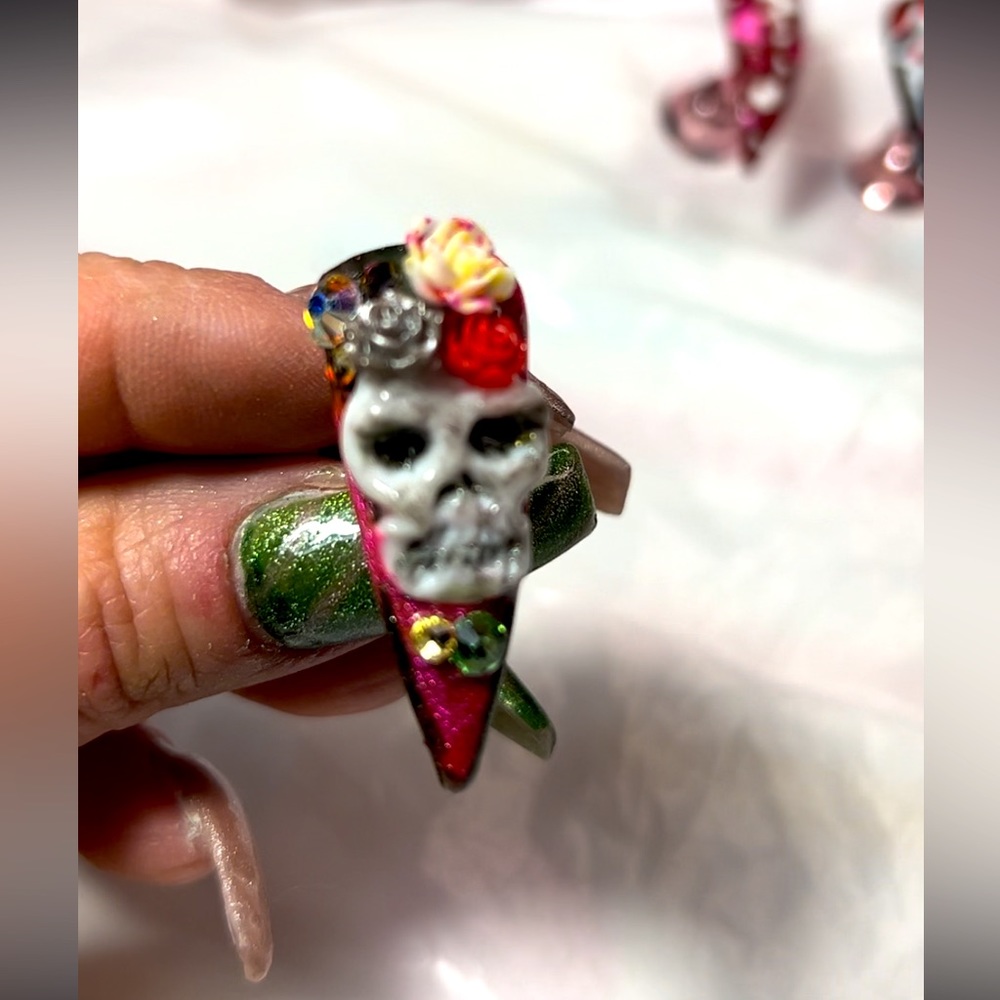 3D Skull hand crafted with sculpting gel.